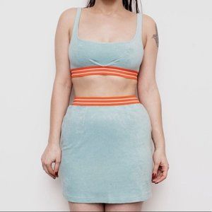 NWT Urban Outfitters Ecote Terry Cloth Two Piece Top and Skirt Set size XS